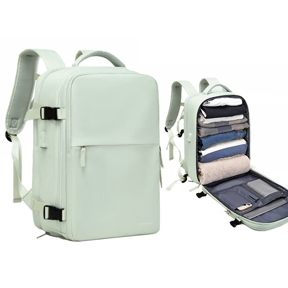 VICTORIATOURIST V7056 Polyester Travel Backpack Dual Shoulder Laptop Bag with USB Port - Light Green VICTORIATOURIST V7056 Polyester Travel Backpack Dual Shoulder Laptop Bag with USB Port - Light Green